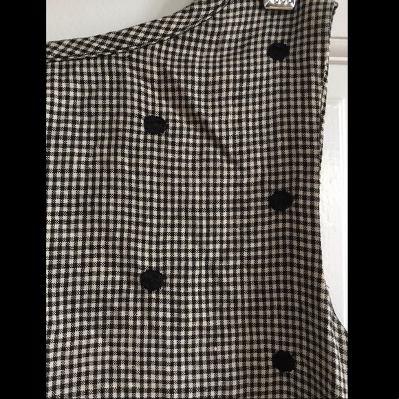 Vintage 90s does 60s Italian linen backless gingham polka dot shift dress - Picture 3 of 9